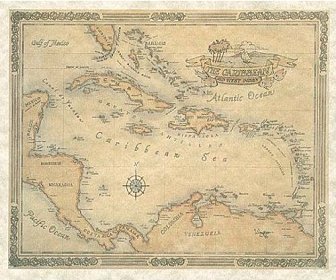 Antique-Caribbean-Map-West-Indies - El Capitan's Gourmet Sausages ...